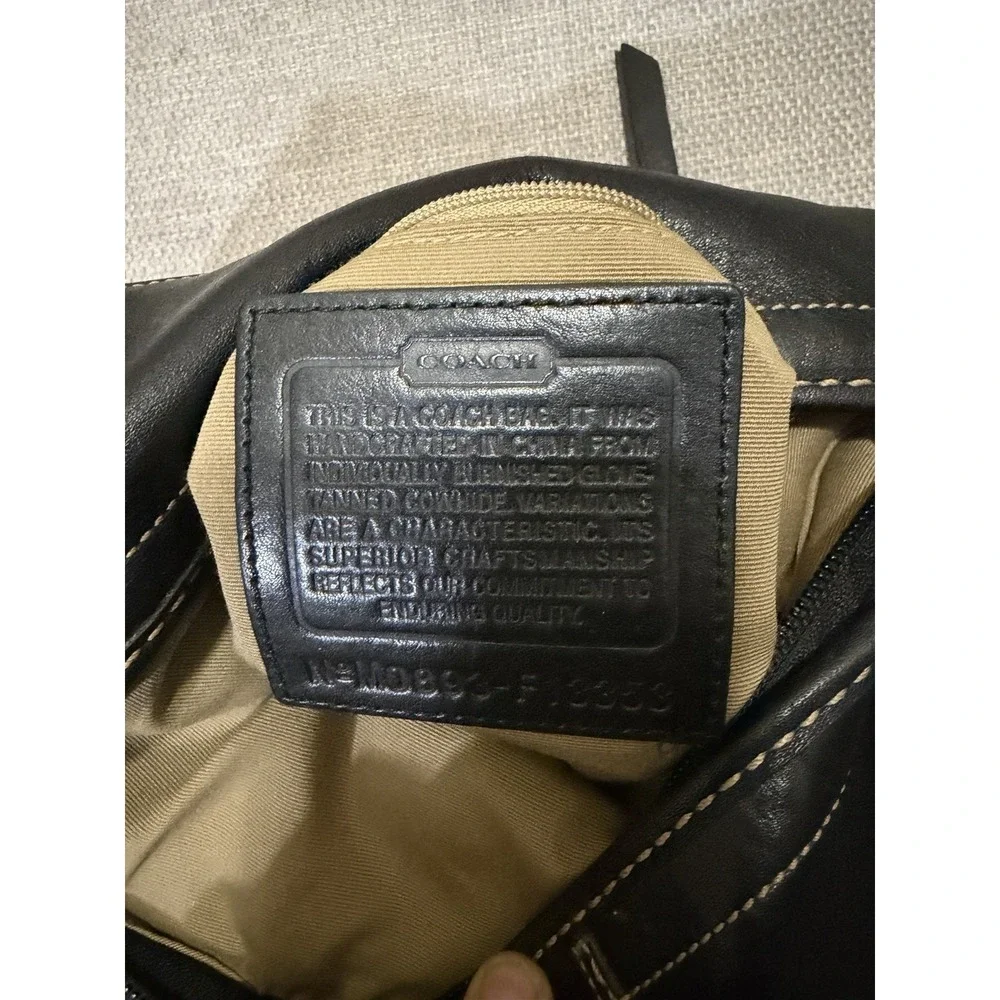 Coach F13353 Vintage Bleecker Black Leather Medium Bucket Bag Crossbody